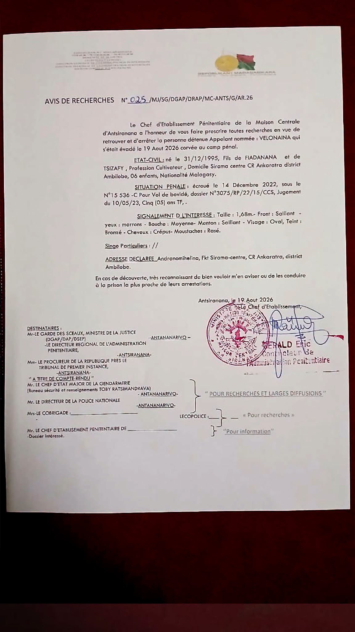 Voafonja karohina fatratra.